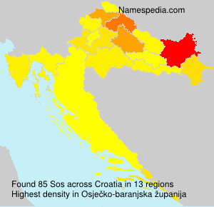 Surname Sos in Croatia Surname Sos in Croatia