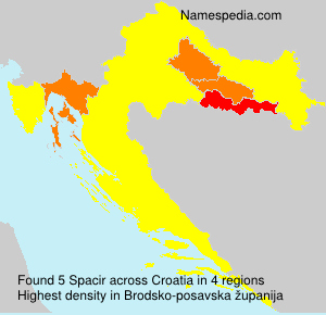 Surname Spacir in Croatia Surname Spacir in Croatia