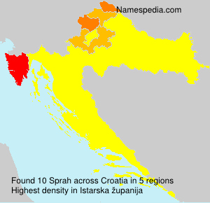 Surname Sprah in Croatia Surname Sprah in Croatia