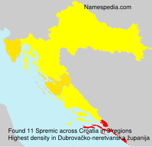 Surname Spremic in Croatia Surname Spremic in Croatia