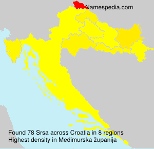 Surname Srsa in Croatia Surname Srsa in Croatia