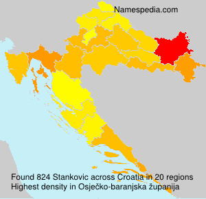Surname Stankovic in Croatia