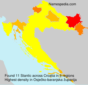 Surname Stantic in Croatia Surname Stantic in Croatia