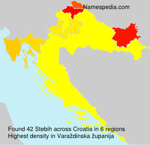 Surname Stebih in Croatia