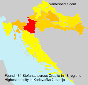 Surname Stefanac in Croatia