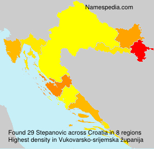 Surname Stepanovic in Croatia Surname Stepanovic in Croatia