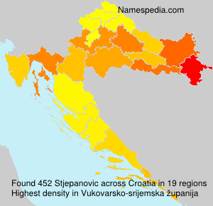 Surname Stjepanovic in Croatia Surname Stjepanovic in Croatia