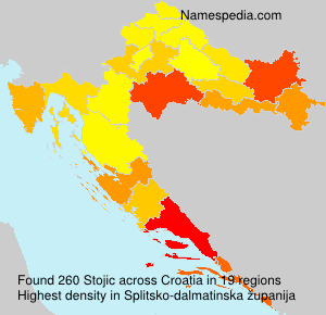 Surname Stojic in Croatia Surname Stojic in Croatia