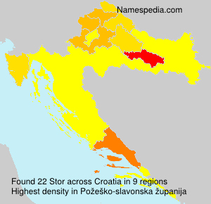 Surname Stor in Croatia Surname Stor in Croatia