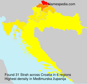 Surname Strah in Croatia Surname Strah in Croatia