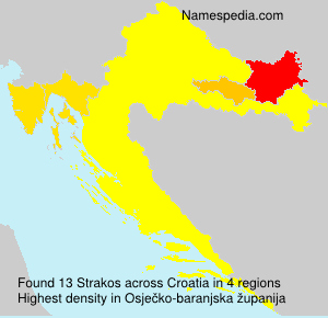 Surname Strakos in Croatia Surname Strakos in Croatia