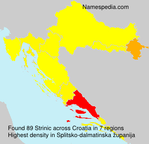 Surname Strinic in Croatia Surname Strinic in Croatia