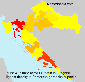 Surname Strizic in Croatia Surname Strizic in Croatia