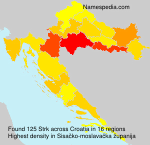 Surname Strk in Croatia Surname Strk in Croatia