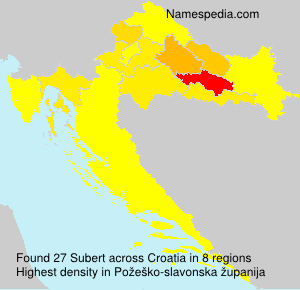 Surname Subert in Croatia Surname Subert in Croatia