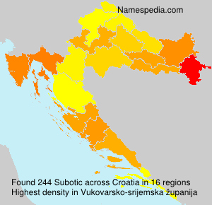 Surname Subotic in Croatia Surname Subotic in Croatia