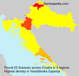 Surname Sukanec in Croatia Surname Sukanec in Croatia
