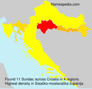 Surname Sundac in Croatia Surname Sundac in Croatia