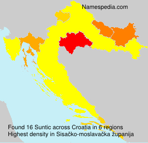 Surname Suntic in Croatia Surname Suntic in Croatia