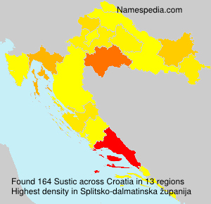Surname Sustic in Croatia Surname Sustic in Croatia