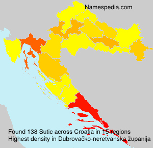 Surname Sutic in Croatia Surname Sutic in Croatia