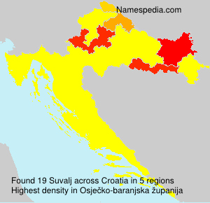 Surname Suvalj in Croatia