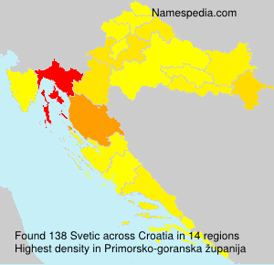 Surname Svetic in Croatia Surname Svetic in Croatia
