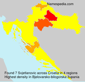 Surname Svjetlanovic in Croatia Surname Svjetlanovic in Croatia