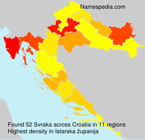 Surname Svraka in Croatia Surname Svraka in Croatia