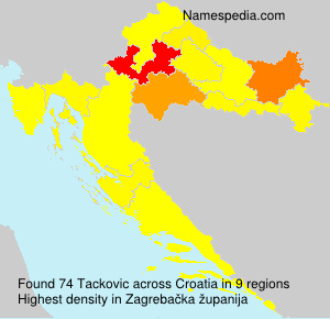 Surname Tackovic in Croatia Surname Tackovic in Croatia