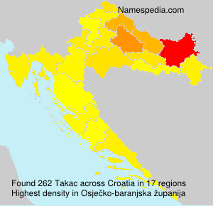 Surname Takac in Croatia Surname Takac in Croatia