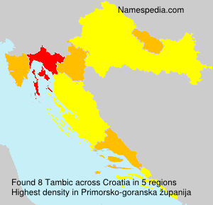 Surname Tambic in Croatia Surname Tambic in Croatia