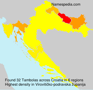 Surname Tambolas in Croatia Surname Tambolas in Croatia
