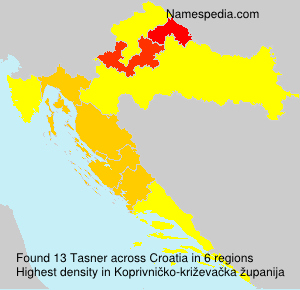 Surname Tasner in Croatia Surname Tasner in Croatia
