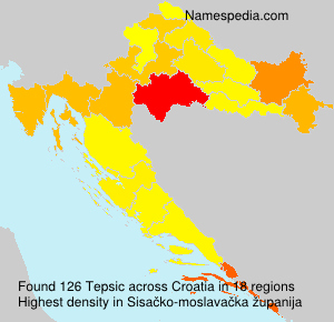 Surname Tepsic in Croatia Surname Tepsic in Croatia