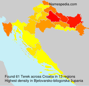 Surname Terek in Croatia