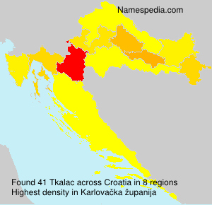 Surname Tkalac in Croatia Surname Tkalac in Croatia