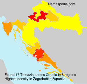 Surname Tomazin in Croatia Surname Tomazin in Croatia