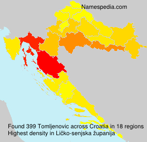 Surname Tomljenovic in Croatia Surname Tomljenovic in Croatia
