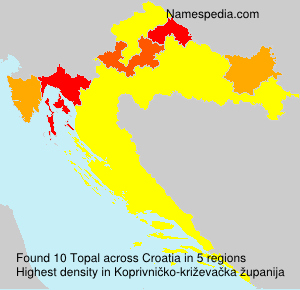 Surname Topal in Croatia Surname Topal in Croatia