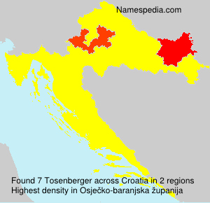 Surname Tosenberger in Croatia Surname Tosenberger in Croatia