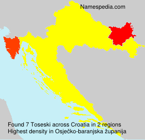 Surname Toseski in Croatia Surname Toseski in Croatia