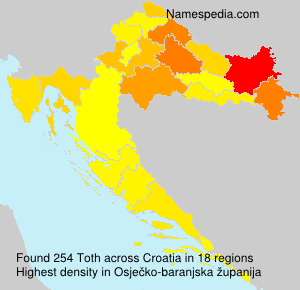 Surname Toth in Croatia Surname Toth in Croatia
