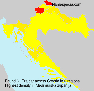 Surname Trajbar in Croatia Surname Trajbar in Croatia