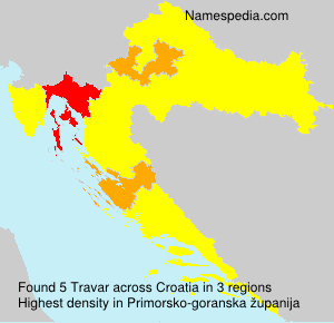 Surname Travar in Croatia Surname Travar in Croatia