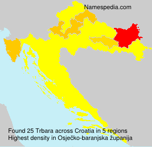 Surname Trbara in Croatia Surname Trbara in Croatia