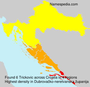Surname Trickovic in Croatia Surname Trickovic in Croatia