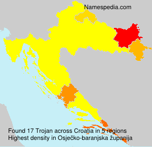 Surname Trojan in Croatia Surname Trojan in Croatia