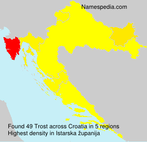 Surname Trost in Croatia Surname Trost in Croatia