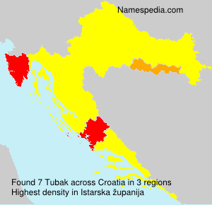 Surname Tubak in Croatia Surname Tubak in Croatia